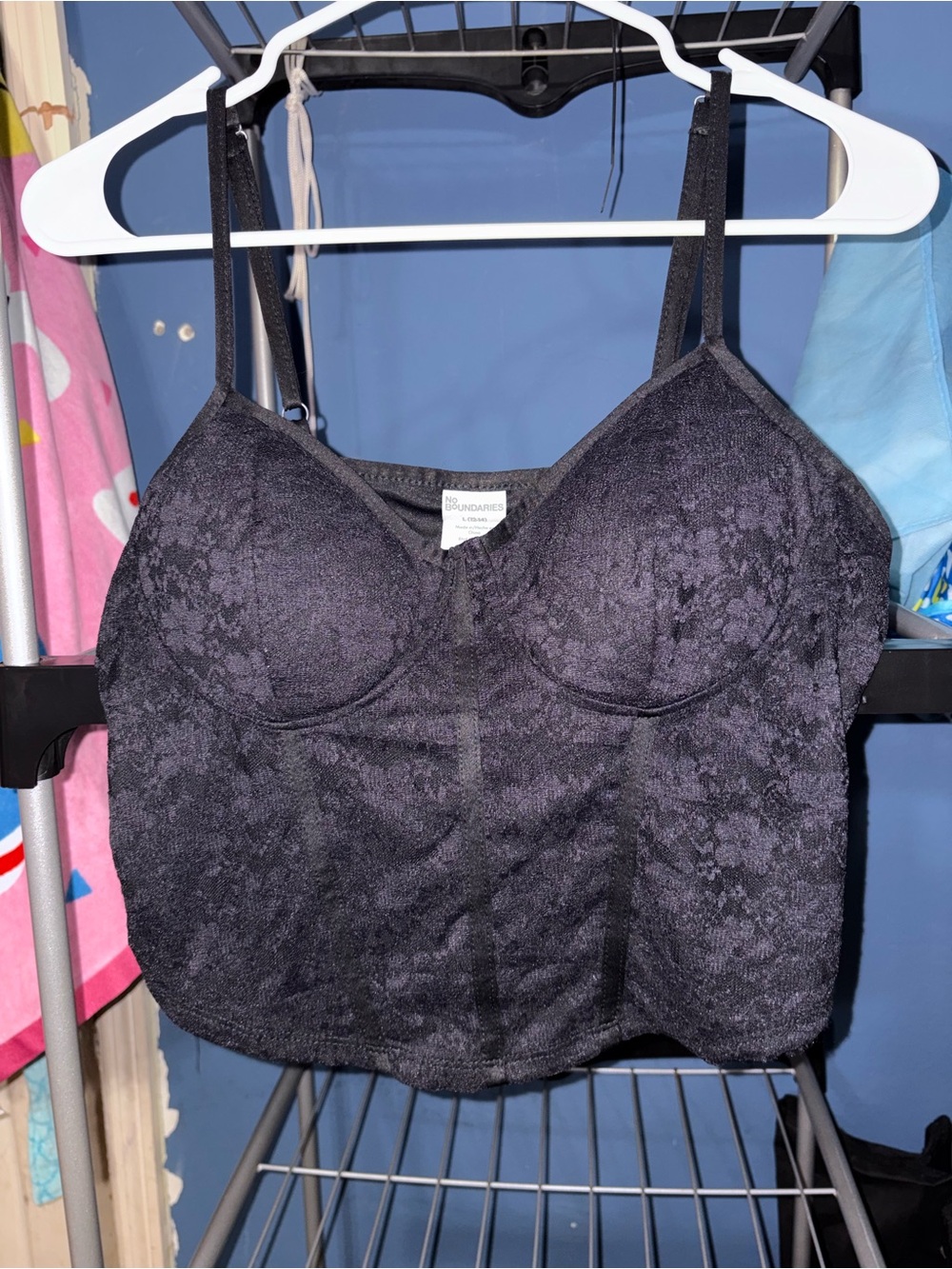 No Boundaries Black Lace Longline Bralette